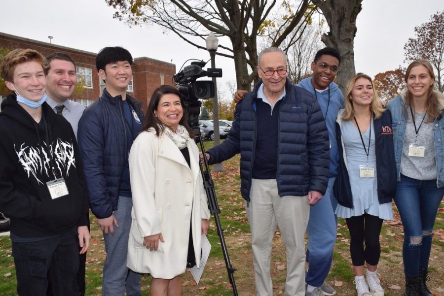 Schumer Visits Manhasset With News of Relief