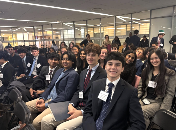 Manhasset MUN Delegates pose for a photo at UNISMUNC, a Model United Nations conference hosted by the United Nations International School (UNIS) in New York City.